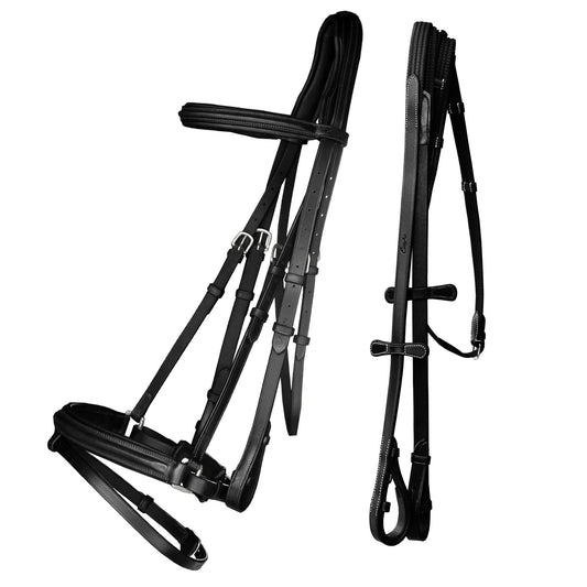 ExionPro Pressure Relief Crown Dressage Bridle with Web Reins