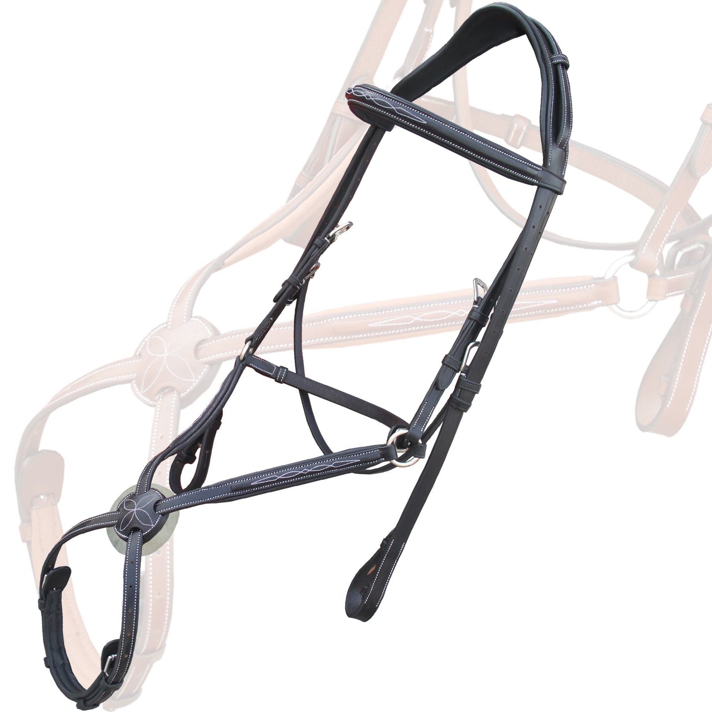 ExionPro Monocrown Crown Piece Adjustable Designer Figure 8 Bridle with Reins