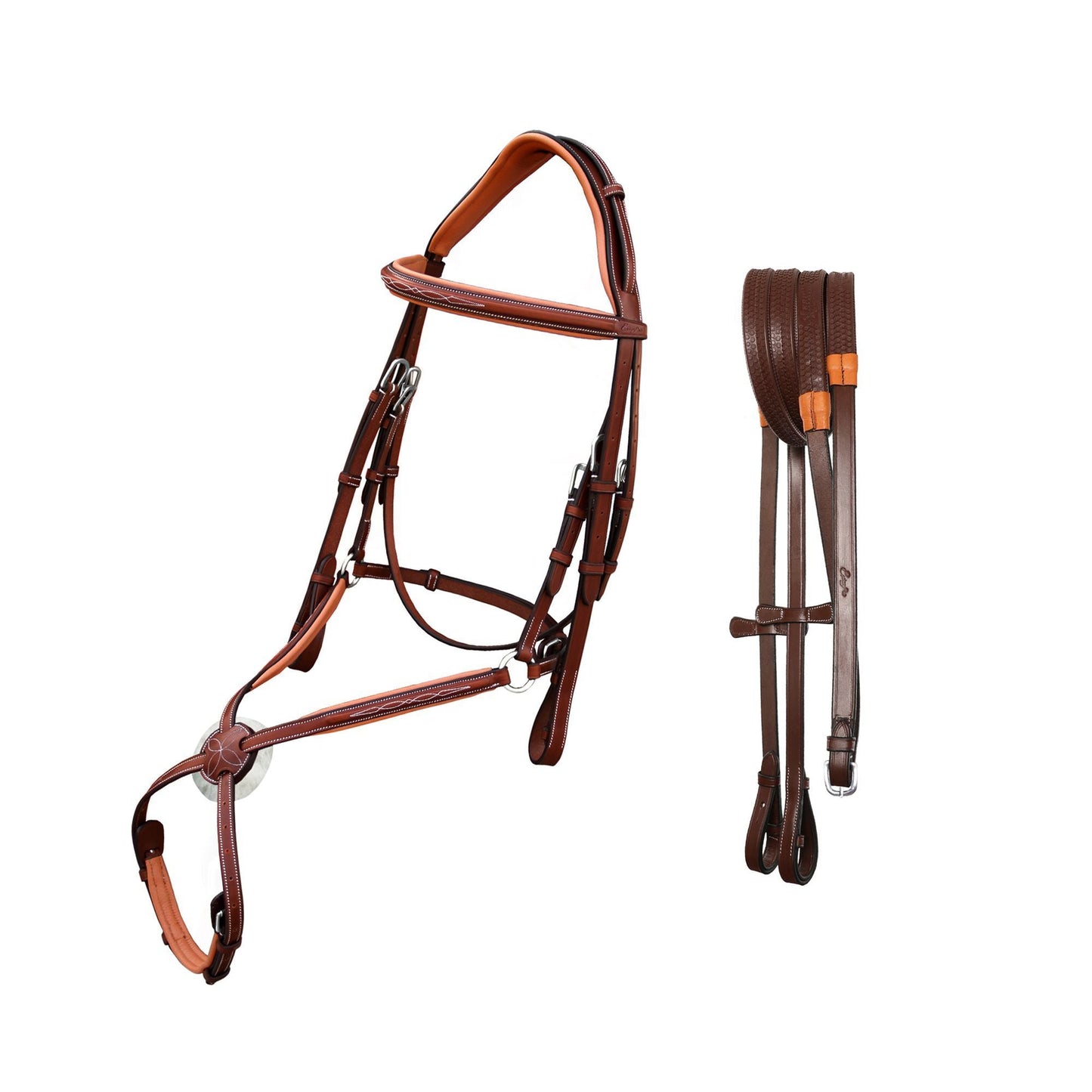 ExionPro Monocrown Crown Piece Adjustable Designer Figure 8 Bridle with Reins