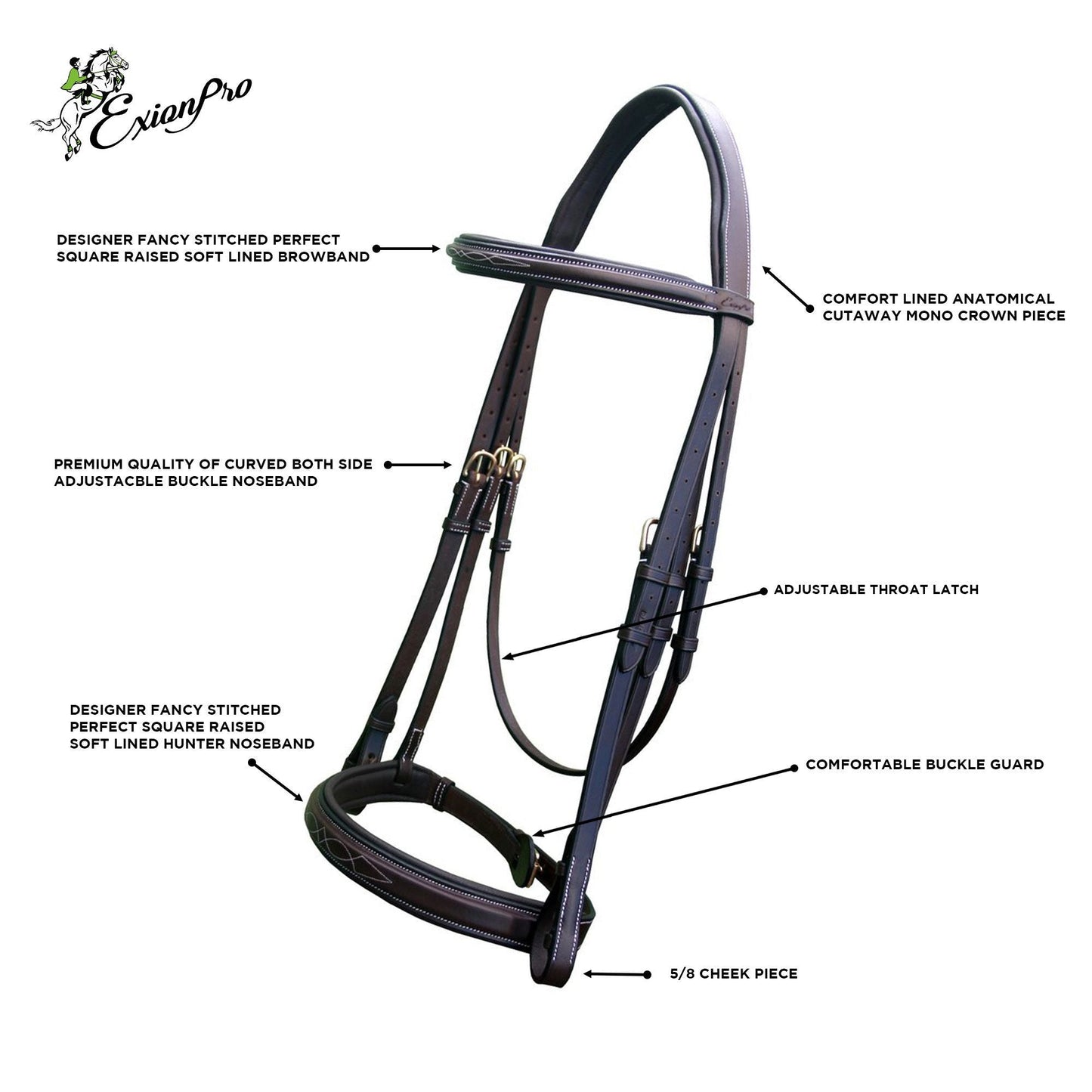 Replacement Noseband of ExionPro Padded Hunter Bridle