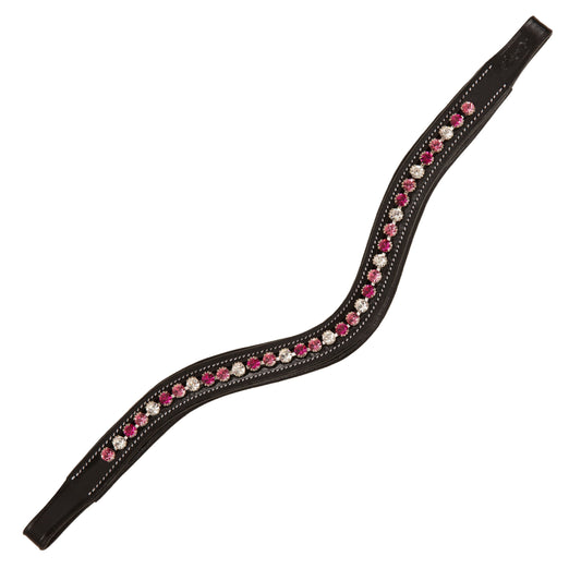 ExionPro Designer Clear Light Pink & Maroon linked Crystal Browband