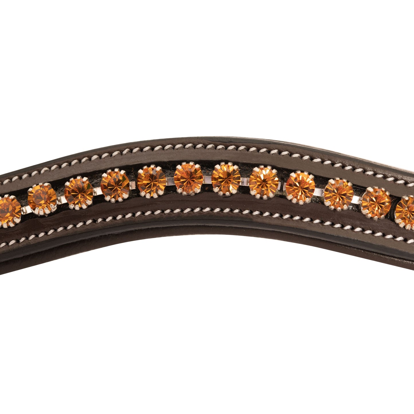 ExionPro Elegant Deep Curved Soft Padded Topaz Crystal Decorated Browband