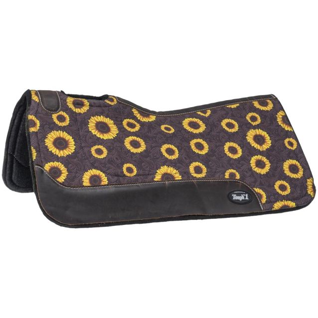 Tough-1 Sunflower Print Felt Saddle Pad - 28 x 28