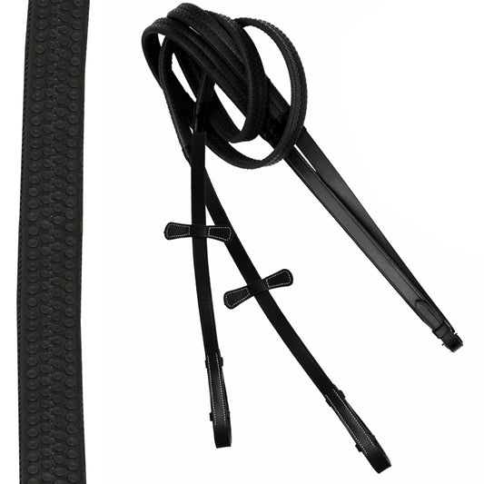 ExionPro Rubber Reins with Leaf Style Martingale Stoppers