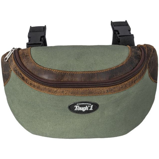 Tough-1 Canvas Pommel Bag with Leather Accents