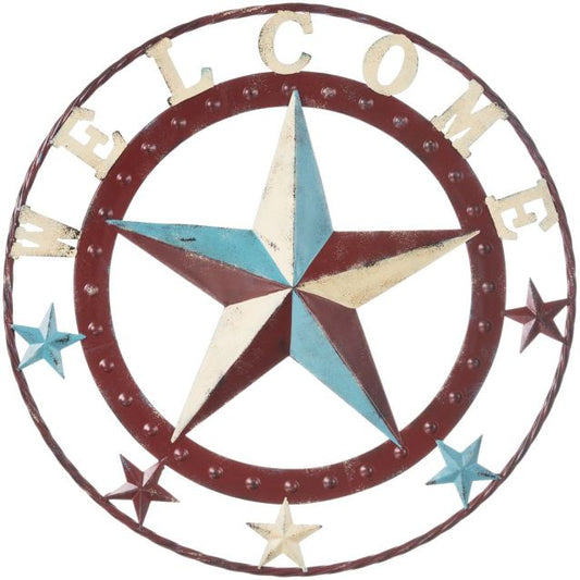 Multicolor Decorative 18" Welcome Metal Star