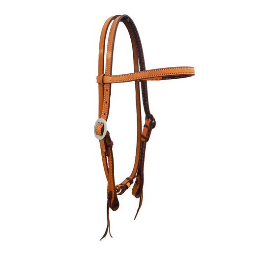 E-2015 Elite 1" straight browband headstall golden leather