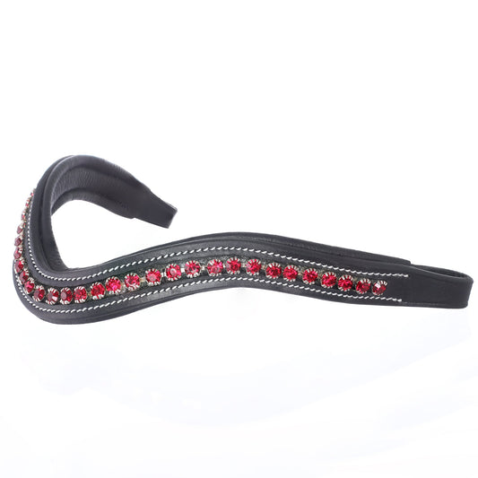 ExionPro Elegant Deep Curved Soft Padded Siam Crystal Decorated Browband