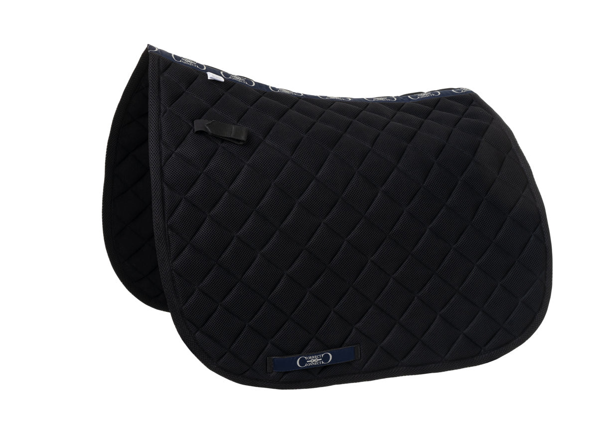 Dressage Mesh Saddle Pad with Quick Dry Cotton Lining in Navy, White or Black