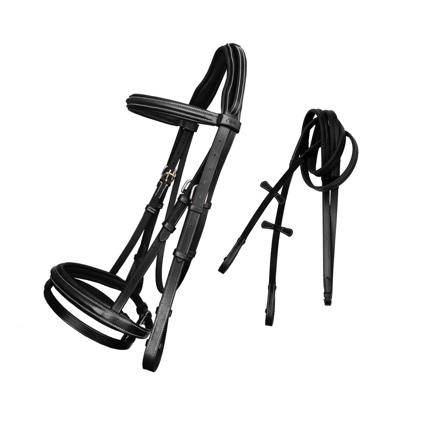 ExionPro Pressure Relief Crown Raised Padded Jumping Bridle with Reins