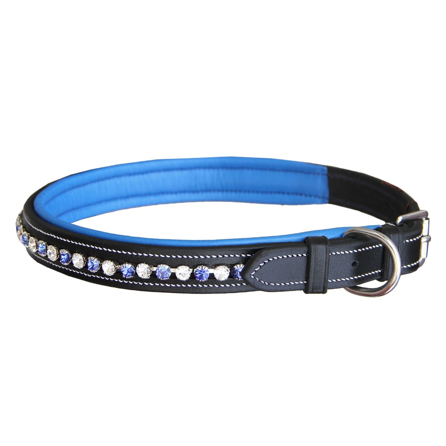 ExionPro White & Blue Bling Dog Collar