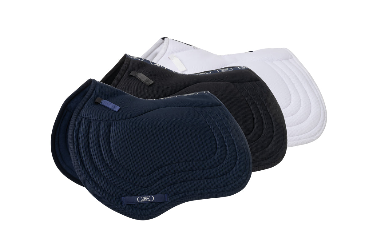 General Purpose Mesh Saddle Pad with Quick Dry Cotton Lining in Navy, White, or Black