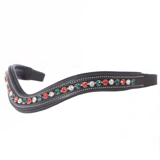 ExionPro Elegant Soft Padded Hyacinth, Emerald, Clear Crystal Browband