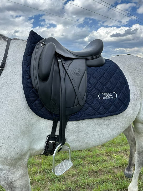 Dressage Mesh Saddle Pad with Quick Dry Cotton Lining in Navy, White or Black