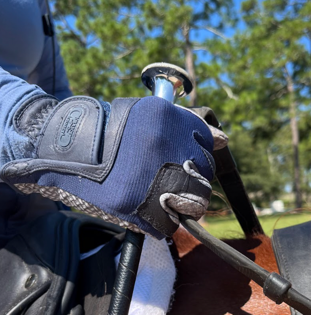 Oil-Tac Copper Tech™️ Leather Premium Riding Glove in Navy