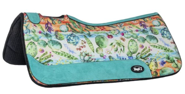 Tough-1 Cactus Print Felt Saddle Pad