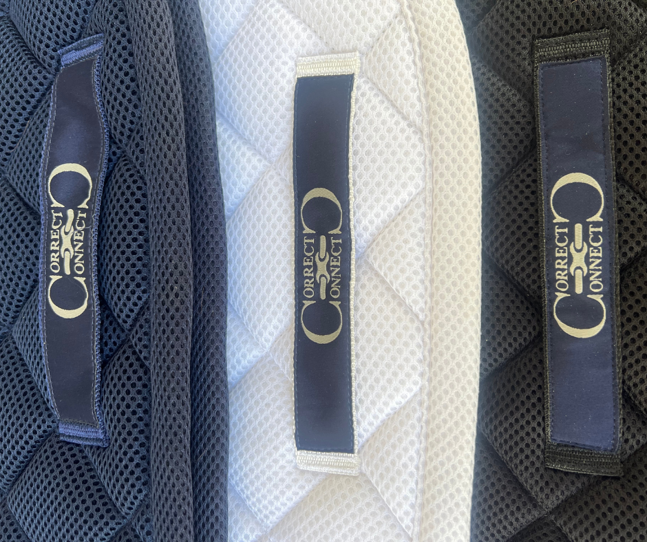 Dressage Mesh Saddle Pad with Quick Dry Cotton Lining in Navy, White or Black