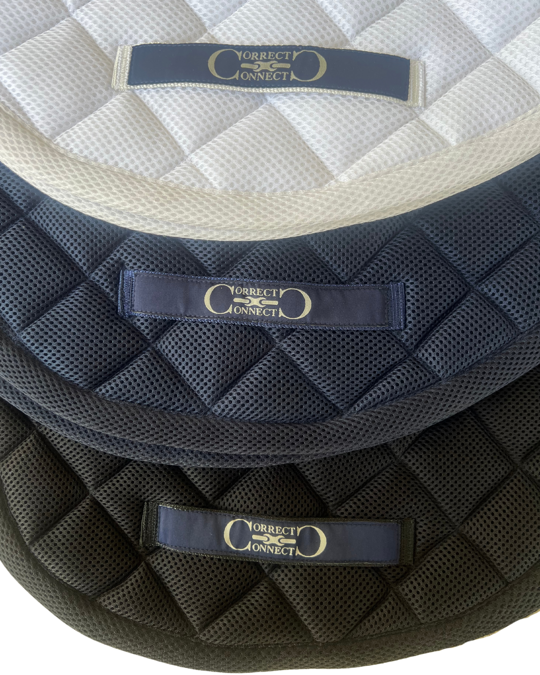 Contour Jump Mesh Saddle Pad with Quick Dry Cotton Lining in Navy, White or Black