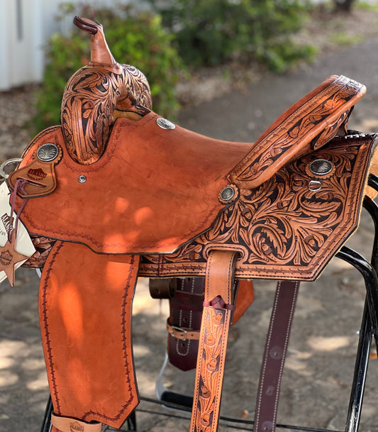 15" Cowboy Feather Barrel Saddle