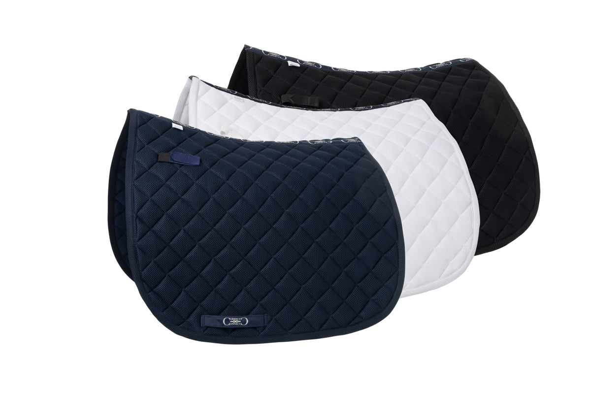 Dressage Mesh Saddle Pad with Quick Dry Cotton Lining in Navy, White or Black