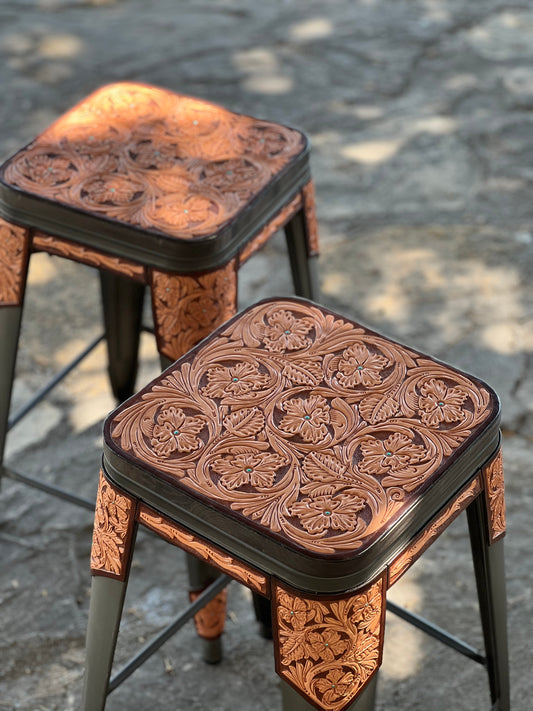 (PRE-ORDER!)  DESERT TURQUOISE Bar Stools w/ No Back