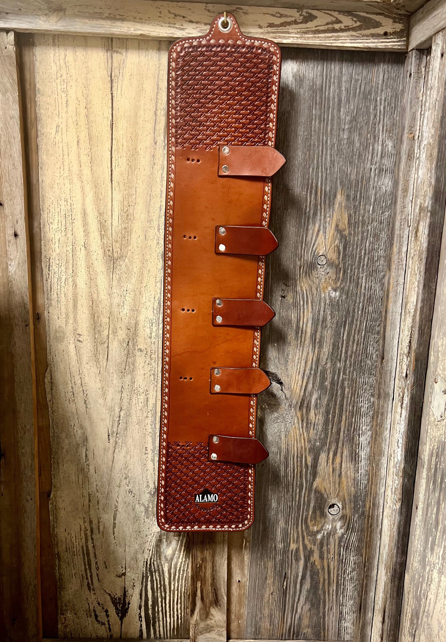 Buckle Holder in Toast w/ Geo & Buckstitch