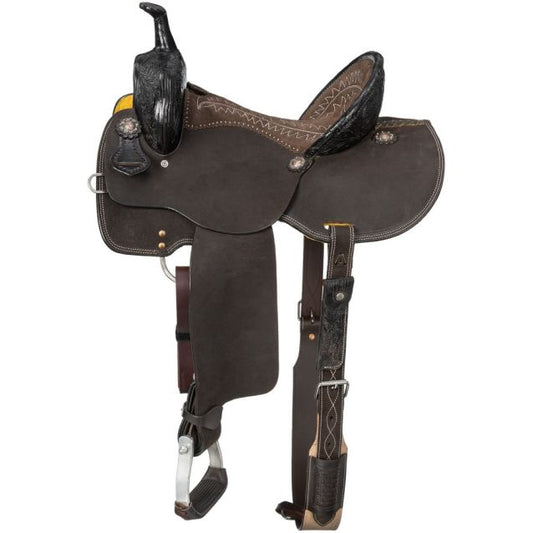 Silver Royal Booker Roughout Barrel Saddle