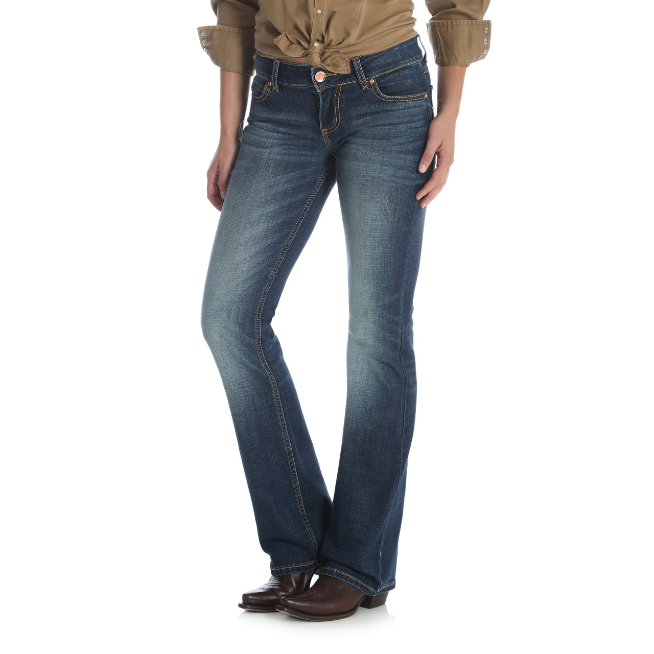 Wrangler Mae Mid Rise Trouser Jeans- Ladies Western Wear