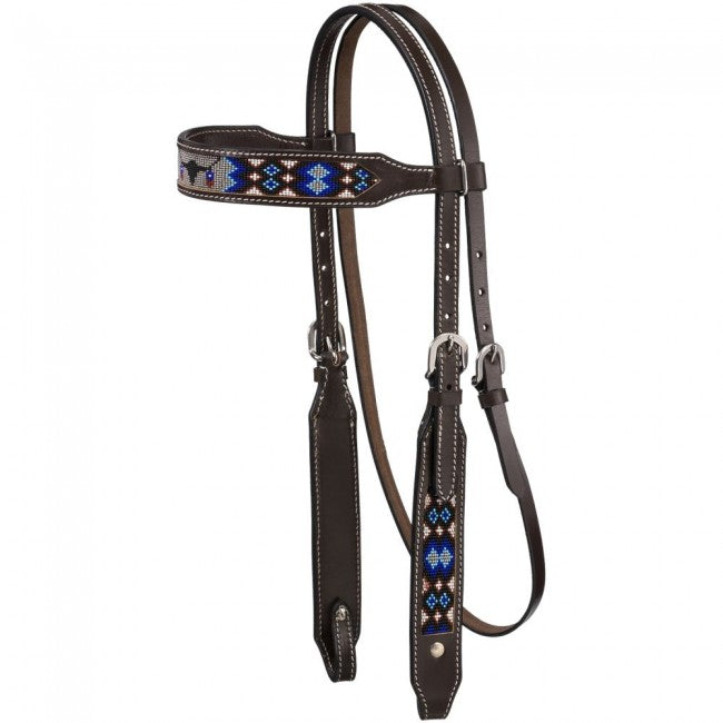 Beaded Longhorn Brow Headstall