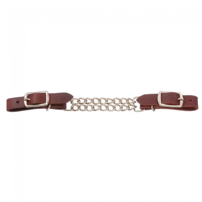 Royal King Double Chain Leather Curb Chain