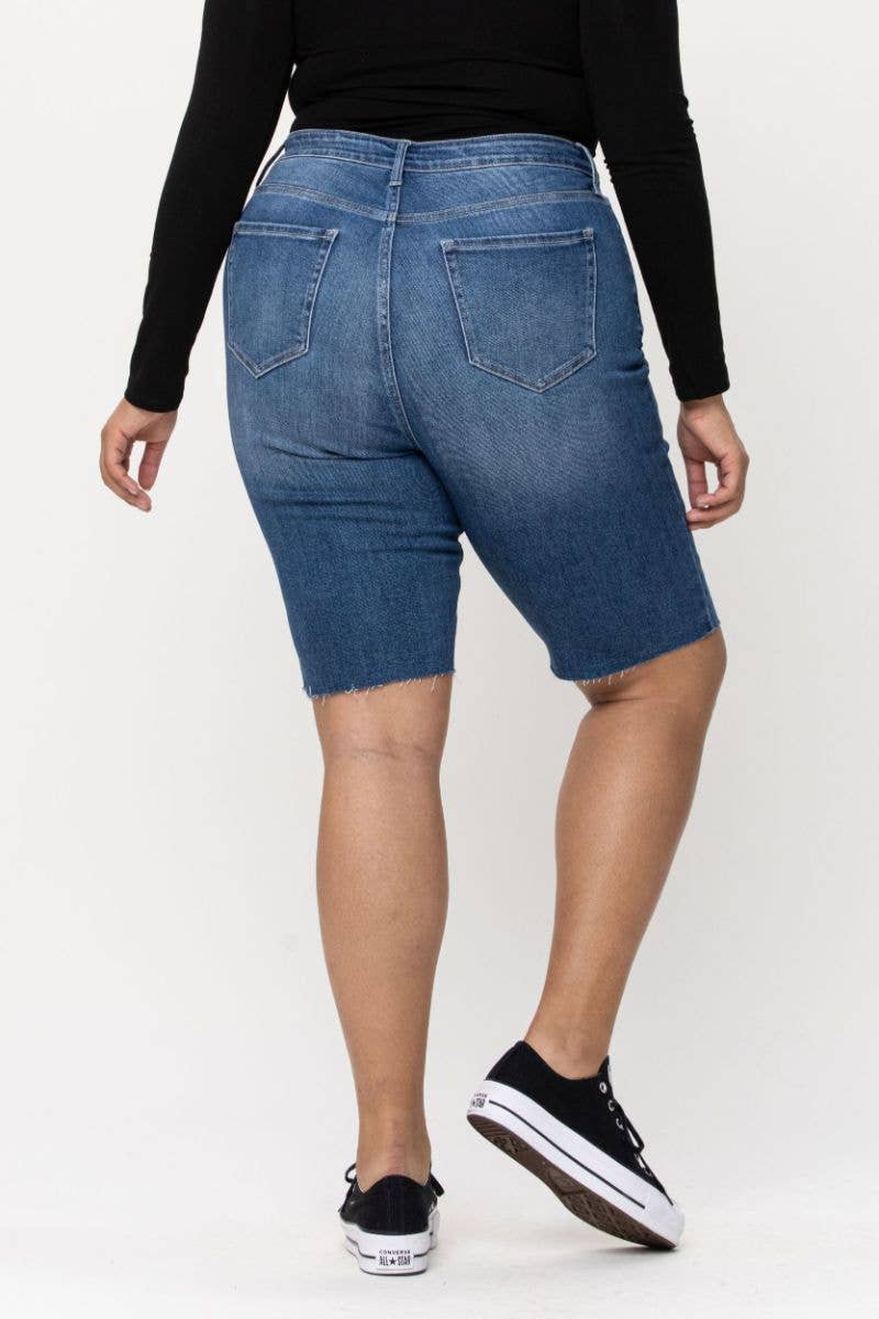 Plus size distressed bermuda shorts sale